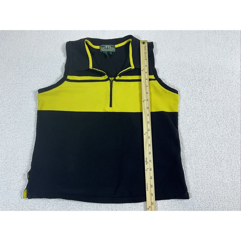 Ralph Lauren Lauren Active Golf Shirt Womens Large Yellow Black Polo Sleeveless - Picture 6 of 8
